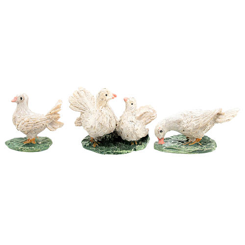 Set of 3 pigeons for resin Nativity Scene with 12 cm characters 1