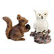 Set of animals, owl squirrel and hares, for Nativity Scene with 12 cm characters s3