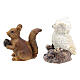 Set of animals, owl squirrel and hares, for Nativity Scene with 12 cm characters s5