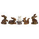 Conjunto animais coruja esquilo e lebres para presépio com figuras de 12 cm s1