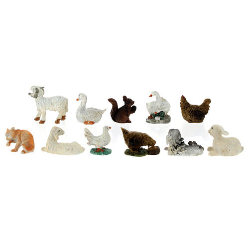 Conjunto 11 animais diferentes para presépio com figuras de 10 cm 2