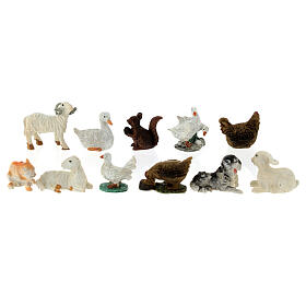 Set of 11 assorted animals for 10 cm nativity scene