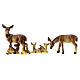 Family kit of roe deer 7 cm, wooden trough 10x10x10 cm for a 10-12 cm nativity scene s2