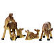 Family kit of roe deer 7 cm, wooden trough 10x10x10 cm for a 10-12 cm nativity scene s4