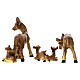Family kit of roe deer 7 cm, wooden trough 10x10x10 cm for a 10-12 cm nativity scene s6