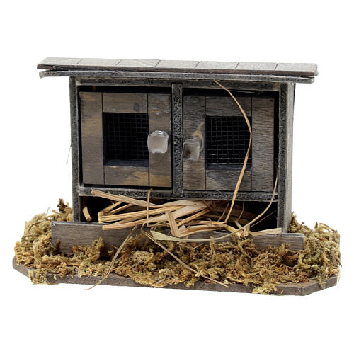 Set pollaio doppio 5x10x5 cm mangime e galline presepe 10-12 cm 6