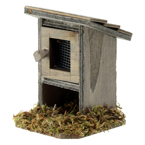 Set pollaio singolo 5x5x5 cm con galline e mangime presepe 10-12 cm 6