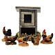 Set pollaio singolo 5x5x5 cm con galline e mangime presepe 10-12 cm s1
