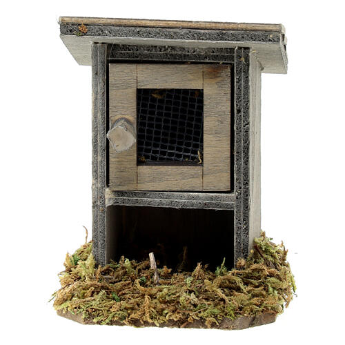 Single chicken coop set 5x5x5 cm with hens and feed for 10-12 cm nativity scene 5