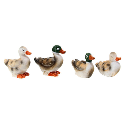 Set familia de patos 2 cm de resina belén 10-12 cm 2