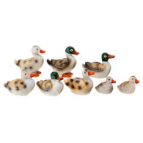 Resin family set of ducks 2 cm for 10-12 cm nativity