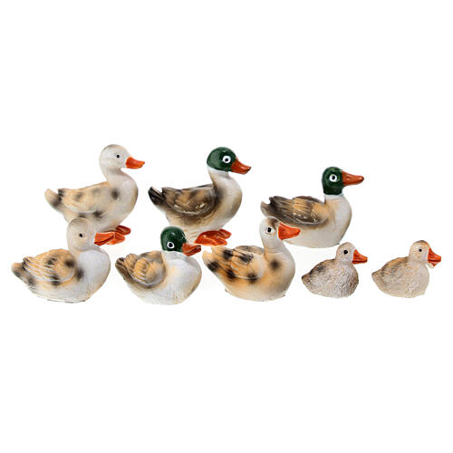 Resin family set of ducks 2 cm for 10-12 cm nativity 1