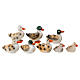 Resin family set of ducks 2 cm for 10-12 cm nativity s1