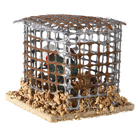 Cage with turkey, nativity scene 5x5x5 cm