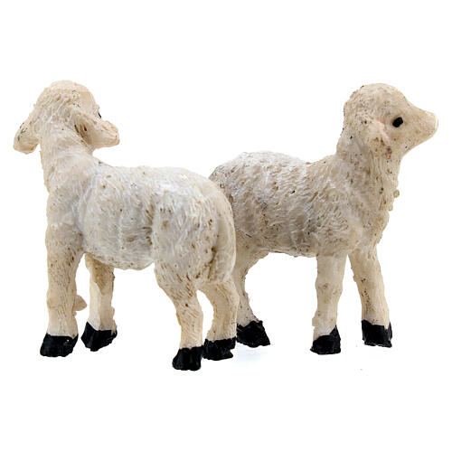 Schaf aus Harz 2 Stück für Krippe 10 cm, 5x2x5 cm 4
