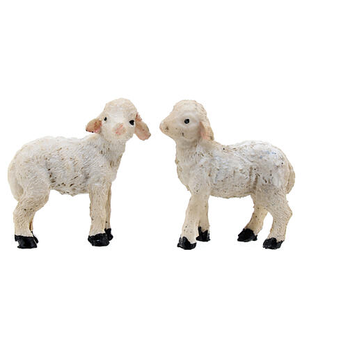 Resin sheeps, set of 2, 5x2x5 cm, for 10 cm Nativity Scene 1