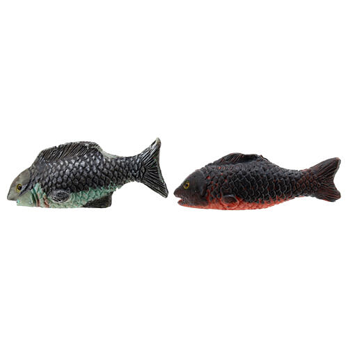 Set poissons crèche 10-12 cm 2 pcs résine 1