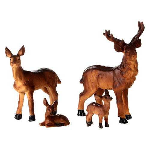 Family of deer with manger, set of 6, 10 cm 2