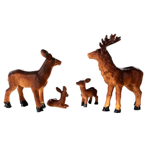 Deer family with trough 6 pcs 10 cm 4