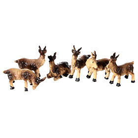 Family of goats with fence, set of 8, for Nativity Scene