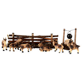 Famille de chèvres avec palissade 8 pcs 8 cm