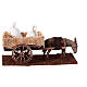 Nativity scene donkey with wagon 10x15x10 cm h 8 cm rustic style s1