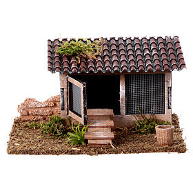 Gabbia pollaio 20x15x15 cm presepe stile rustico h 8 cm