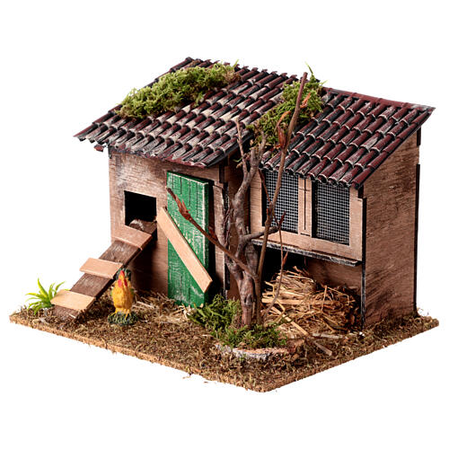 Chicken coop with rustic style rabbit house h 8 cm 10x20x15 cm 2