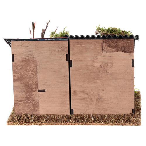 Chicken coop with rustic style rabbit house h 8 cm 10x20x15 cm 4