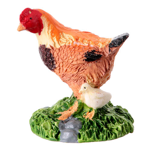 Rooster and chick resin for 16 cm 5X5X54 cm 1