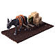 Âne avec traîneau et paille 5x15x10 cm crèche 14-16 cm s2