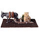 Trenó com burro e fardos de palha 5x15x10 cm presépio 14-16 cm s1