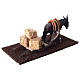 Sleigh with donkey and straw cubes 5x15x10 cm nativity scene 14-16 cm s4
