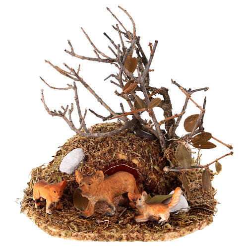 Wild animal cave 9x9 cm nativity scene 8-10 cm 1