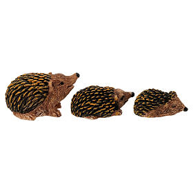 Set of 3 hedgehogs for 10-12 cm Nativity Scene, resin