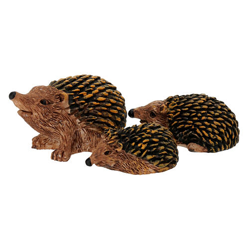 Set of 3 hedgehogs for 10-12 cm Nativity Scene, resin 1