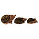 Set 3 ricci per presepe 10-12 cm resina s2