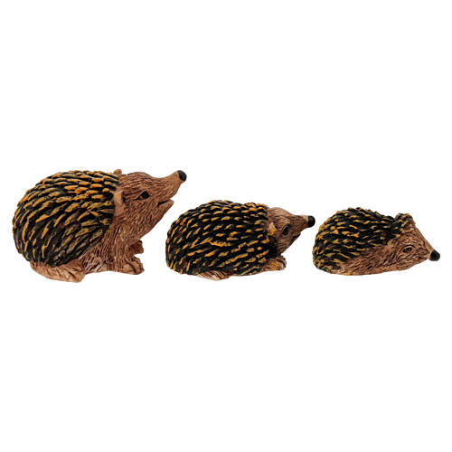 Set of 3 resin hedgehogs for nativity scenes 10-12 cm 2