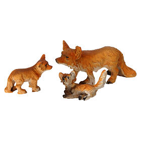 Fuchsfamilie, 8–10 cm, aus Resin – für 8–10 cm Krippe