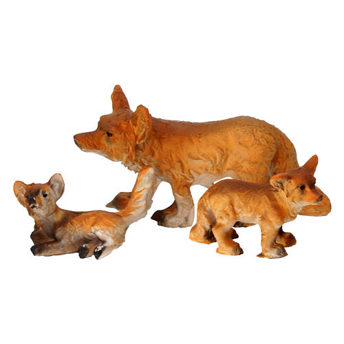 Fuchsfamilie, 8–10 cm, aus Resin – für 8–10 cm Krippe 2