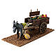 Donkey with vegetable cart figurine, 10x20x10cm for 8cm nativity scene s2
