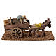 Burro com carro de palha 10x20x10 cm para presépio de 8 cm s1