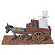 Burro com carro de farinha 7,5x7,5x17,5 cm para presépio de 8 cm s1