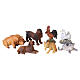 Set di animali da fattoria presepe in resina 6 cm s1