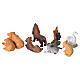Farm animals set in resin 6 cm, nativity scene s6