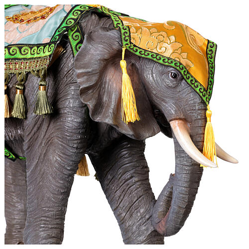 Elephant with cover in coloured resin for 40 cm Nativity Scene 6