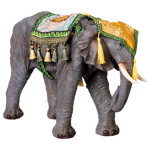 Elefante con manta resina colorida belén 40 cm 5