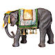 Colored Resin Elephant Statue with Blanket 40 cm, Nativity Scene s1