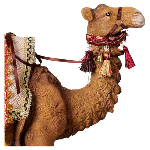 Camel with cover for 40 cm Nativity Scene, coloured resin 2