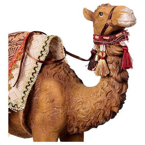 Camel with cover for 40 cm Nativity Scene, coloured resin 6